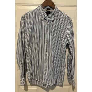 Tommy Hilfiger‎ Shirt Button Up Long Sleeve Striped Blue Medium